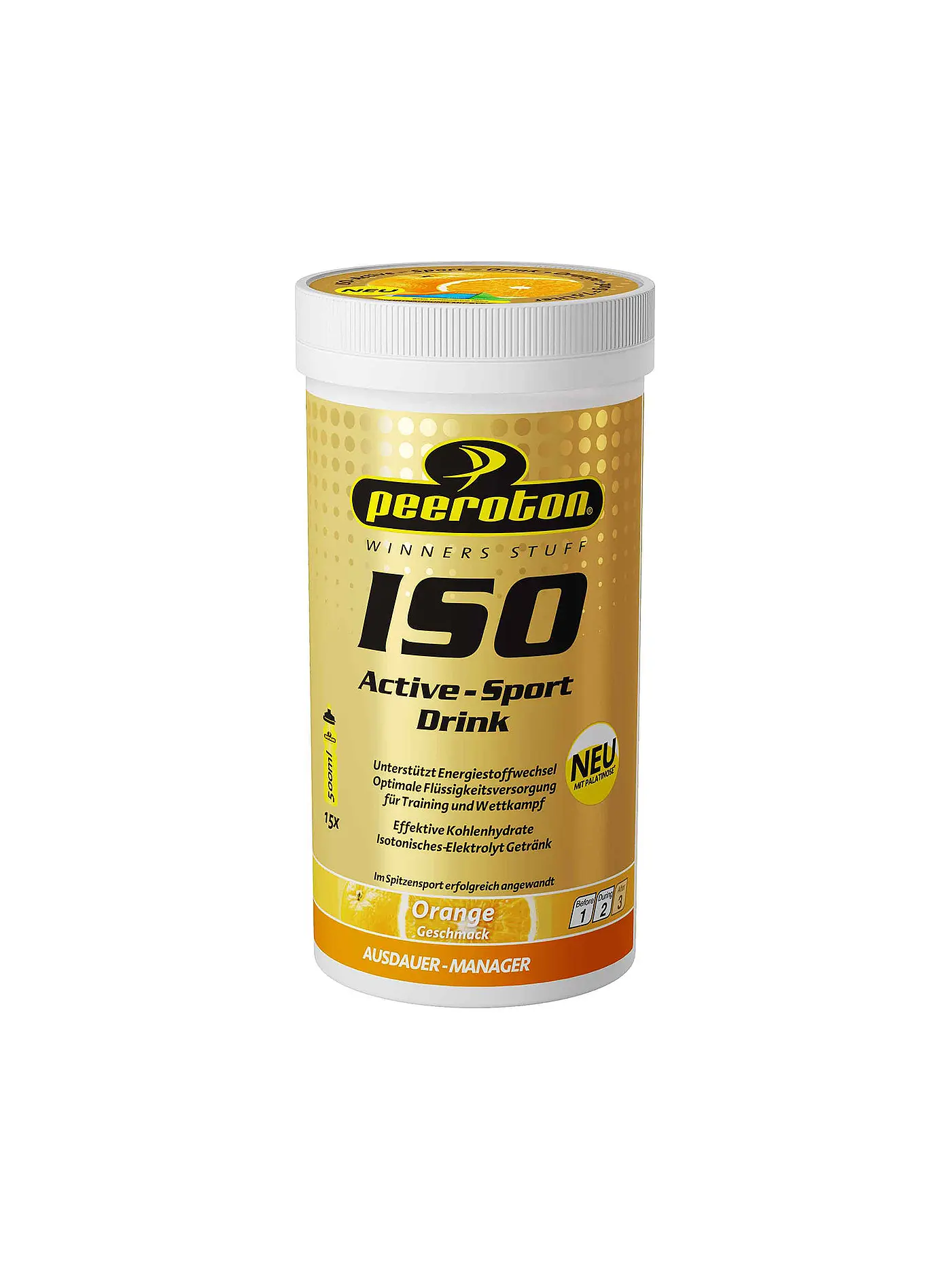 PEEROTON | Isotonisches Getränkepulver Iso Active Orange 300g | 